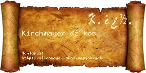 Kirchmayer Ákos névjegykártya